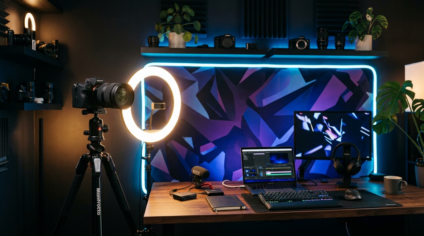 Video Camera & Sound Setup Mockup